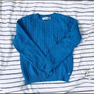 Tommy Hilfiger | cable knit blue sweater medium